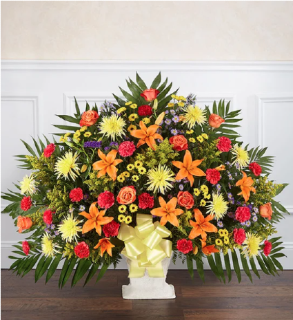 Heartfelt Tribute- Bright Floor Basket