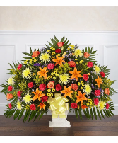 Heartfelt Tribute- Bright    Funeral Floor Basket