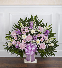 Heartfelt Tribute™ Floor Basket- Lavender & White 