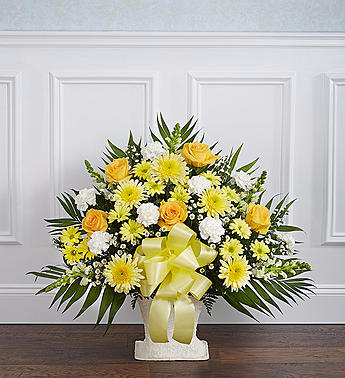 Heartfelt Tribute™ Floor Basket- Yellow