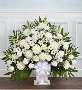 Heartfelt Tribute White Floor Basket 