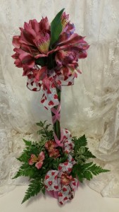 Hearts and Flowers Topiary Valentine Arrangement