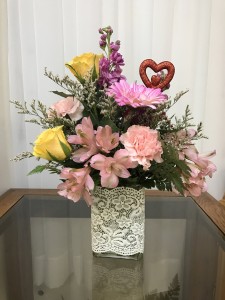 Hearts and Lace Bouquet Colors will vary - Mixed Spring