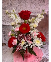 Hearts and Stripes Assortment of fresh flowers