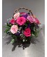 Hearts In Bloom Basket Basket Arrangement