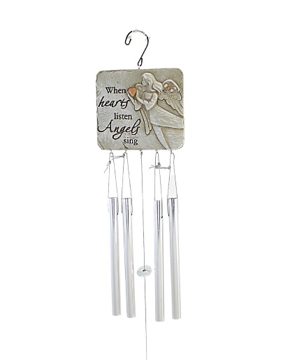 Hearts Listen Windchime with Stand