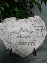 Hearts Plaque with Stand Memorial Plaque