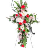 Heartwarming Harmony RED Standing Funeral Spray