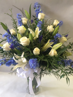 Heaven and Sky Sympathy Vase Arrangement in Red Lake, ON | FOREVER GREEN GIFT BOUTIQUE Heaven and Sky Sympathy Vase Arrangement in Red Lake, ON | FOREVER GREEN GIFT BOUTIQUE