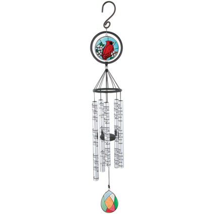 Heaven in our Home Cardinal Stained Glass Windchime 35