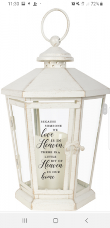 Heaven in our home lantern with candle  