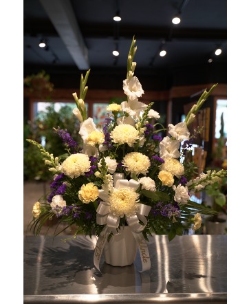Heavenly Blooms  White & Purple Tribute  in South Milwaukee, WI | PARKWAY FLORAL INC.