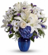 Heavenly Blue Vase Arrangement