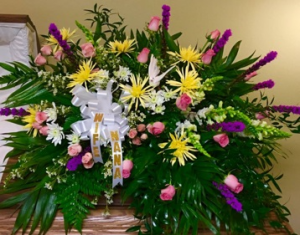 Heavenly Homecoming Yellow, Purple, Pink and White Floral Arrangement in Plainview, TX | Kan Del's Floral, Candles & Gifts Heavenly Homecoming Yellow, Purple, Pink and White Floral Arrangement in Plainview, TX | Kan Del's Floral, Candles & Gifts