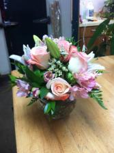 Heavenly Pinks Bouquet Vase Arrangement