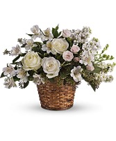Heavenly Serenity Basket Funeral Flowers 