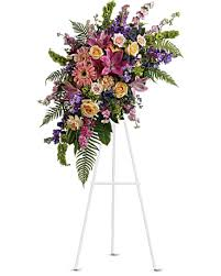 HEAVENLY STANDING SPRAY STANDING FUNERAL PC ON A 6' STAND