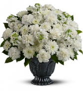 Heavenly thoughts White carnations, mums, etc