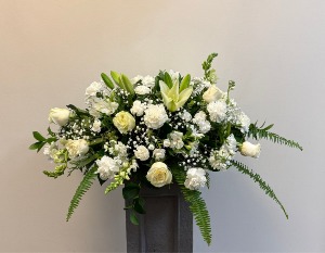 Heavenly Whites Casket Spray