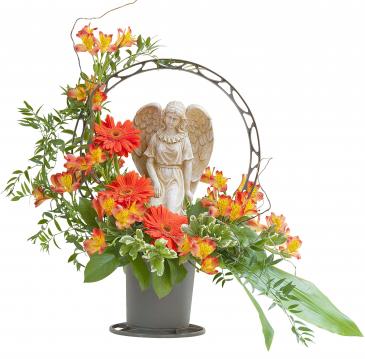 Heaven's Sunset Angel Basket Arrangement in Fort Smith, AR | EXPRESSIONS FLOWERS, LLC