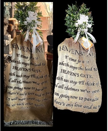 Heaven's Walk Easel with Sympathy Blanket in Plainview, TX | Kan Del's Floral, Candles & Gifts Heaven's Walk Easel with Sympathy Blanket in Plainview, TX | Kan Del's Floral, Candles & Gifts