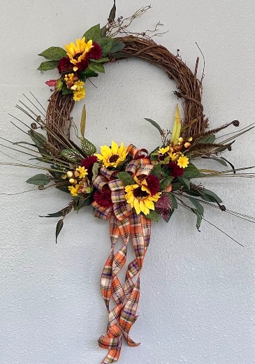 Hello Fall Permanent Wreath Silk/ Permanent in Tallahassee, FL | ARTISTIC FLORAL DESIGNS Hello Fall Permanent Wreath Silk/ Permanent in Tallahassee, FL | ARTISTIC FLORAL DESIGNS