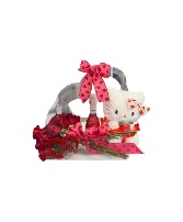 Hello kitty valentine bag floral arrangement