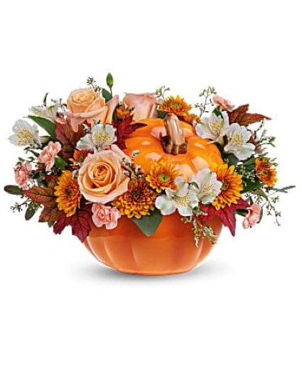 T22H100 Hello Pumpkin Bouquet Keepsake Vase