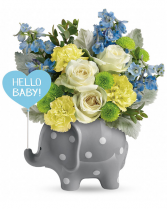 Hello Sweet Baby - Blue Flower Arrangement