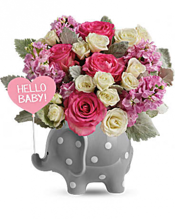 Hello Sweet Baby Elephant New Baby Flowers in Riverside, CA | Willow Branch Florist of Riverside
