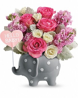 Hello Sweet Baby "Pink" Arrangement (CONTAINER SOLD OUT)