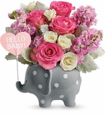 Hello Sweet Baby - Pink floral arrangement