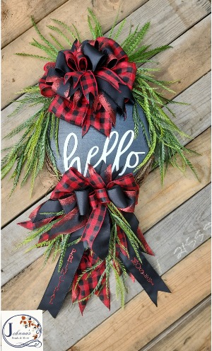 Hello themed grapvine door hanger Grapevine Wreath Door Hanger