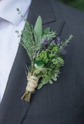Herbs and Berries Boutonniere