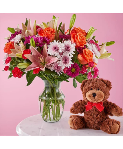 Here’s Looking at You Bouquet & Bear Set