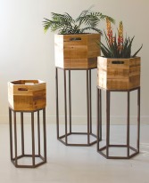 Hexagon Wooden Planters 