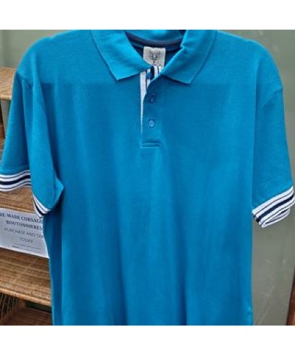 High Flyer Polo Blue/White (L) Men's Clothing