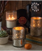 Himalayan-Clear Glass Hurricane Candle 