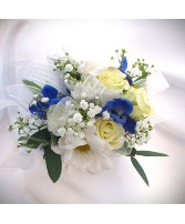 HINT OF BLUE CORSAGE - IN STORE PICK ONLY CORSAGE