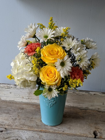 Hint of Teal Fresh Arrangement