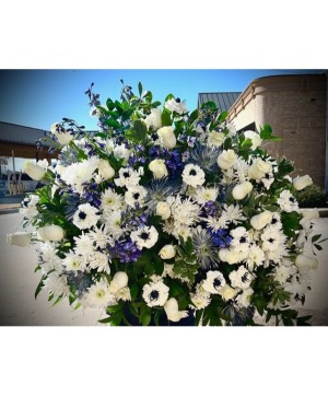 His Love Blue and White with Specialty Carnations
