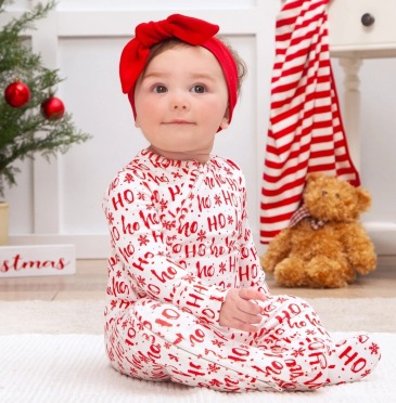 HO HO HO romper  Children's Boutique in Chatham, NJ | SUNNYWOODS FLORIST
