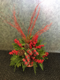 Ho-Ho-Holiday Cheer Evergreen Arrangement