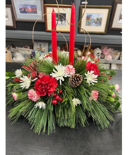 Two Candle Centerpiece Seasonal Centerpiece