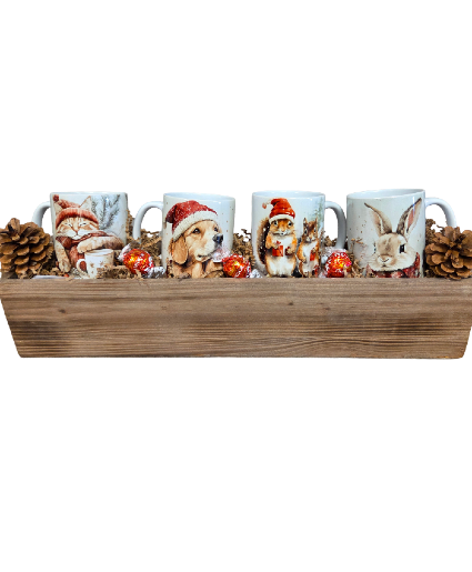 Holiday Animal Friends 4 Piece  Mug Set