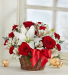 Holiday Floral Basket Wood Basket 