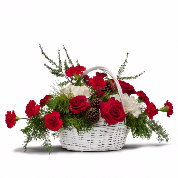 Holiday Basket Bouquet Centerpiece