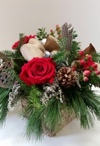 Holiday birch box  in Northport, NY | Hengstenberg's Florist
