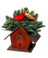 Rustic Birdhouse Winter Bouquet