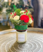 Holiday Bloom and Glow Gift Arrangement